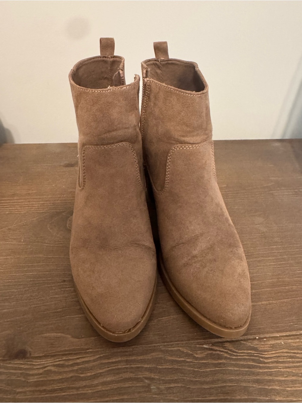 Old Navy Tan Suede Ankle Booties